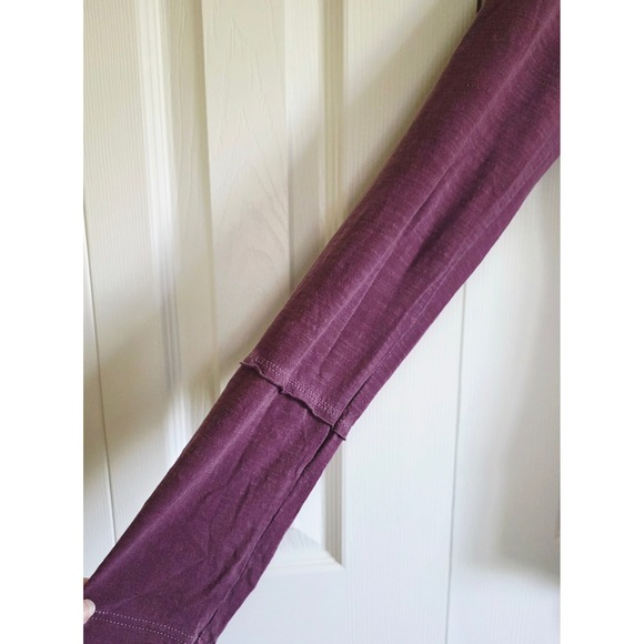 Free People Top Small Purple Long Sleeve Button Up Lace Detail Bohemian Blouse - Picture 4 of 9